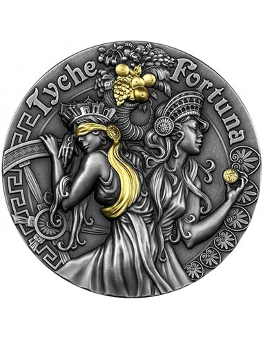 FORTUNA UND TYCHE Starke und schöne Göttinnen 2 Oz Silbermünze 5$ Niue 2021