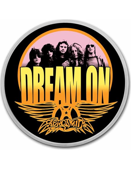 AEROSMITH 50 Anniversary TEP Oz Silver Coin 2$ Niue 2023