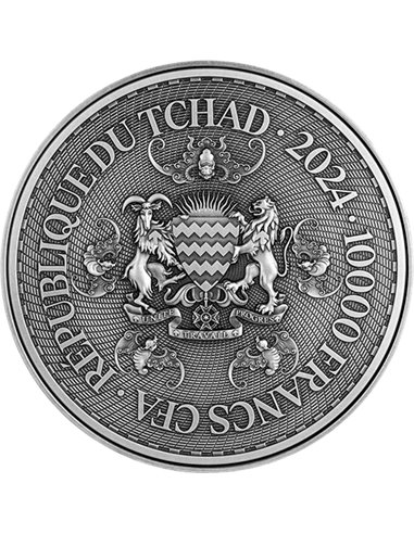 YELLOW DRAGON Huang Long 2 Oz Silver Coin 10000 Francs Chad 2024