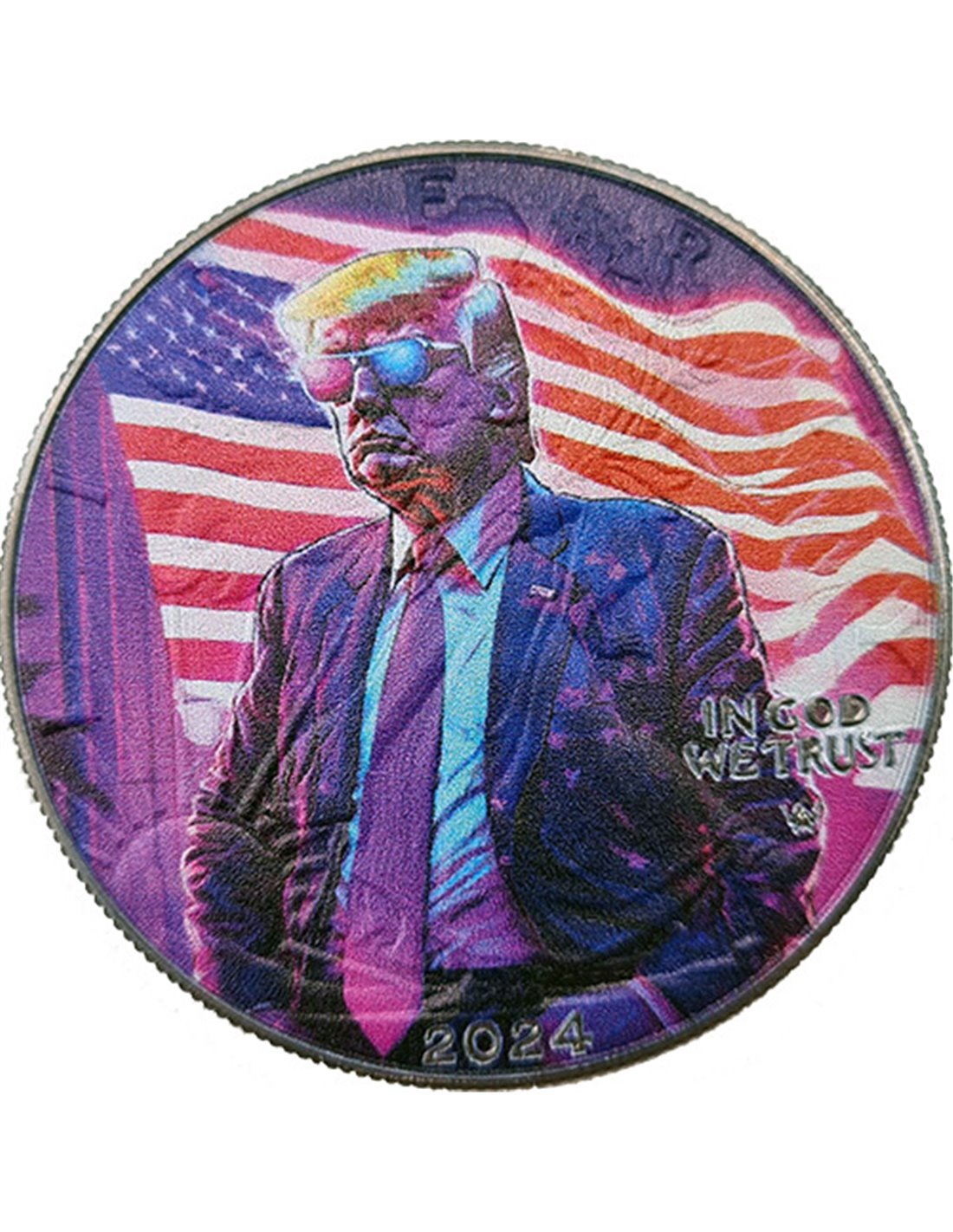 Donald Trump 2024 Win 1 オンス銀バー カラー銀貨 銀バー - コレクション