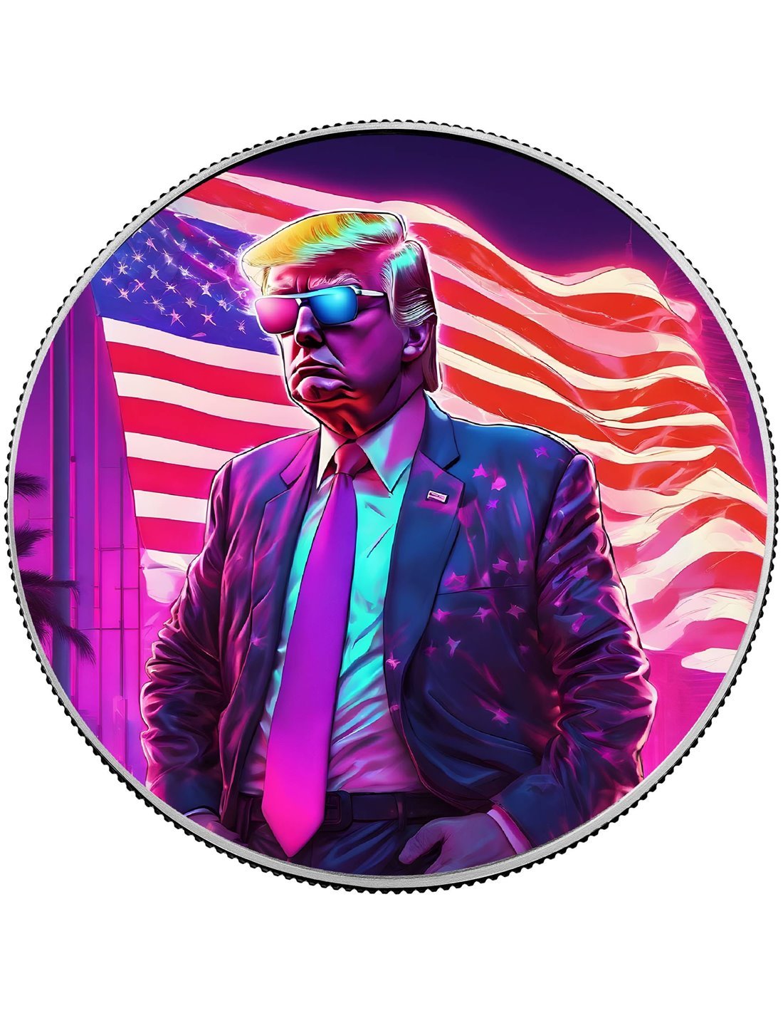 Donald Trump 2024 Win 1 オンス銀バー カラー銀貨 銀バー-商品の画像