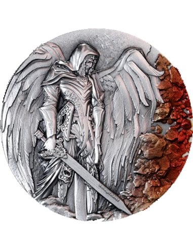 ŚWIĘTY GABRIEL Archanioł 2 Oz Antyczna srebrna moneta 2000 franków Kamerun 2025