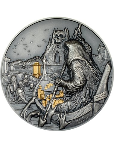CHARON Ferryman of the Dead Gilded 3 Oz Монета Серебро 20$ Палау 2023