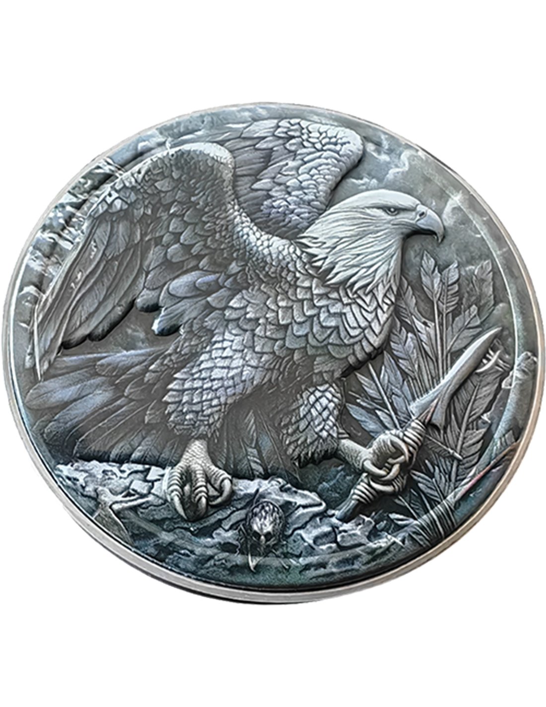 BALD EAGLE IN BATTLE 2 Oz Silver Coin 2 Guards Truth Guard 2024