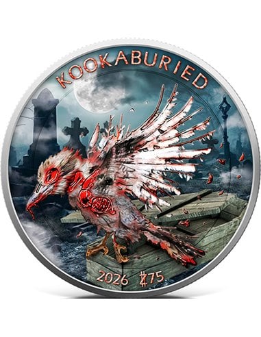 ZOMBUCKS Kookaburied Undead Edición 1 Oz Moneda Plata 75Z USA 2026