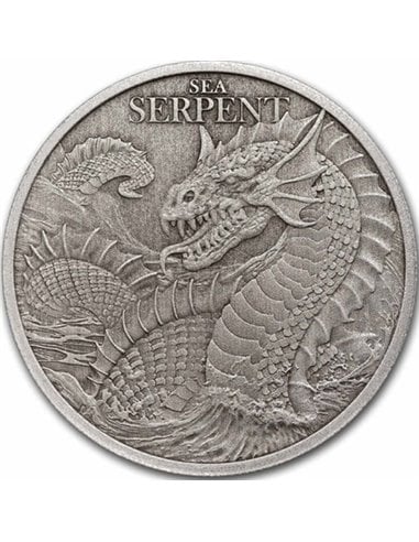 THE SEA SERPENT Antique Mythical Creature 1 Oz Монета Серебро 1$ Ниуэ 2024