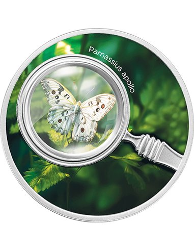 PARNASSIUS APOLLO Motyle Srebrna Moneta 500 Franków Kamerun 2024