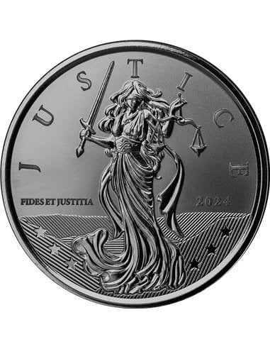 LADY JUSTICE 1 Oz Монета Серебро 1 фунт Гибралтара 2024 года