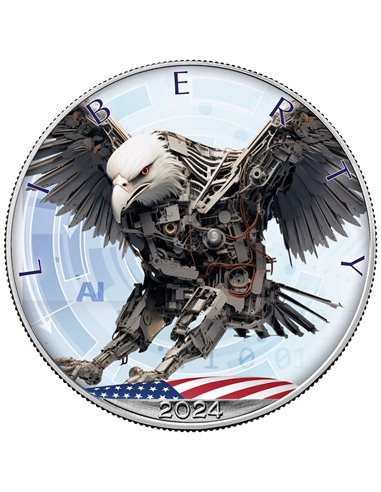 AI CYBER EAGLE 1 Oz Silber Münze 1$ USA 2024