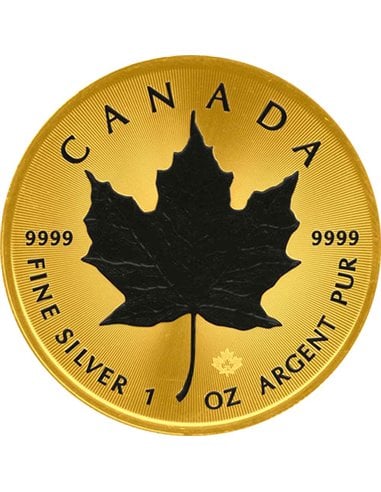 LIŚĆ KLONU Przestrzeń Złota Edycja 1 Oz Srebrna Moneta 5 $ Kanada 2024