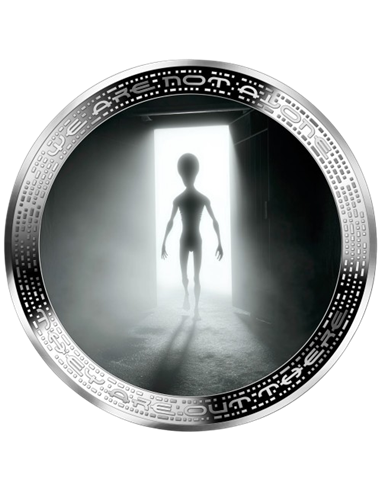 ALIEN IN DOOROPENING We are not Alone 1 Oz Silver Coin 1000 Francs Cameroon 2025