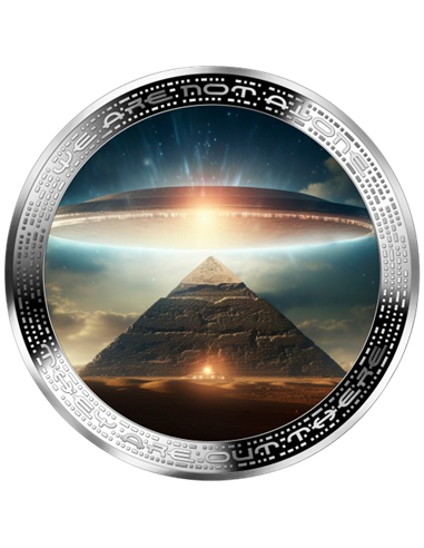 ALIEN ABOVE PYRAMIDS We are not Alone 1 Oz Silver Coin 1000 Francs Cameroon 2025