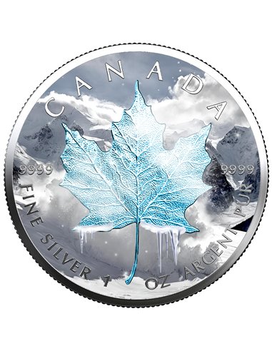 AVALANCHE Natural Disasters Maple Leaf 1 Oz Argento oin 5$ Canada 2024