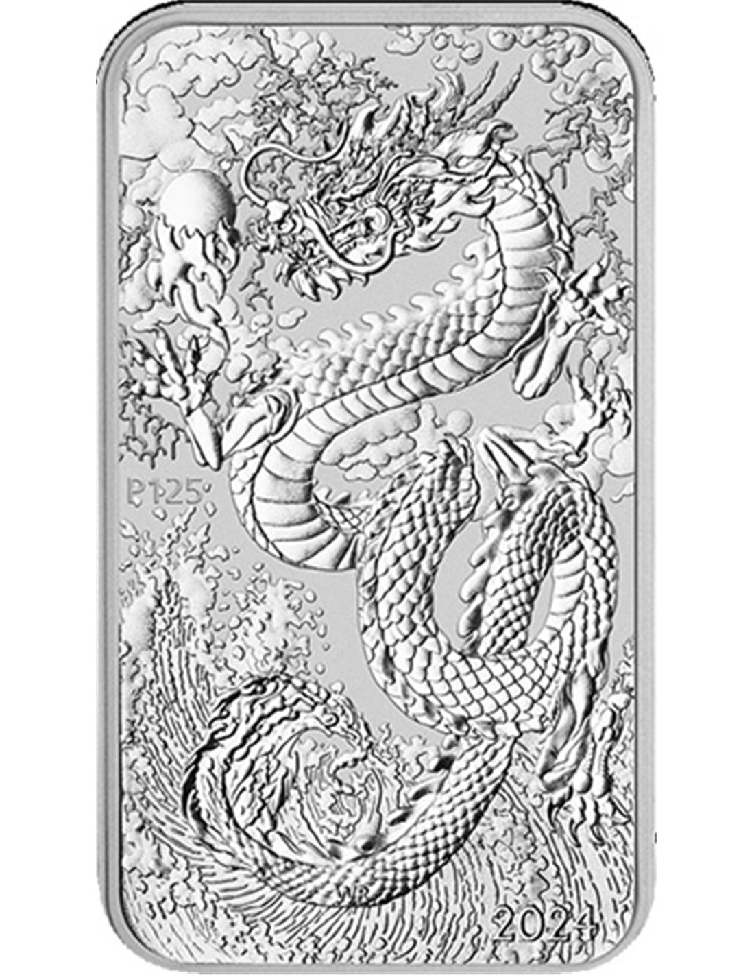 DRAGON 1 Oz Silver Rectangular Coin 1 Australia 2024