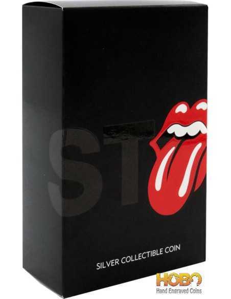 ROLLING STONES Tongue and Lips Silver Coin 1 Pound Gibraltar 2021