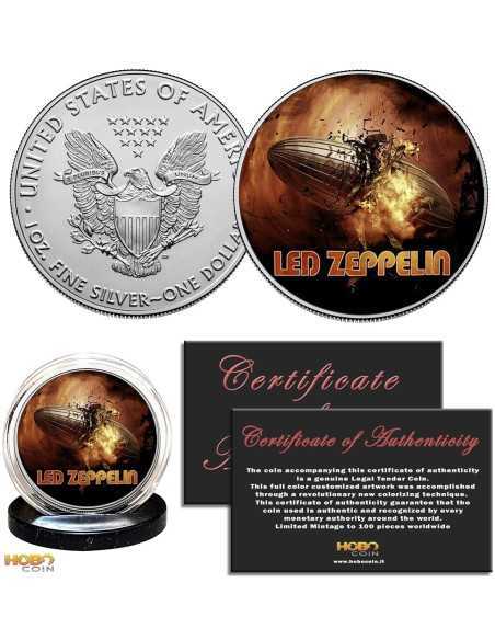 LED ZEPPELIN Walking Liberty 1 Oz Silver Coin 1$ USA 2022