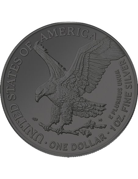 PINK FLOYD THE FINAL Ruthenium Walking Liberty 1 Oz Silver Coin 1$ 