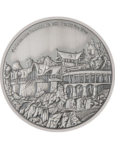 Властелин колец Ривенделл Серебряная монета 3 унции 10$ Ниуэ 2022