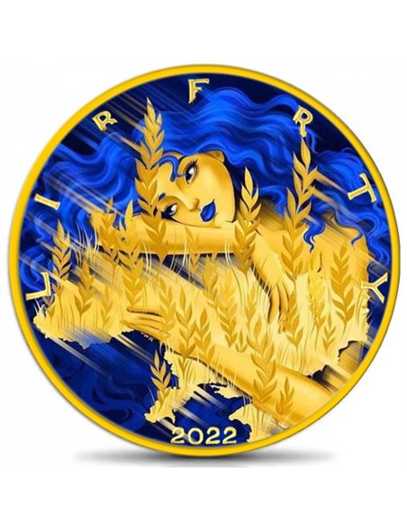 UKRAINE SOLAR ECLIPSE Walking Liberty 1 Oz Silver Coin 1$ USA 2023