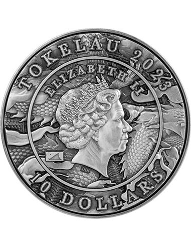 CHINESE DRAGON AND RABBIT 2 Oz Silver Coin 10$ Tokelau 2023