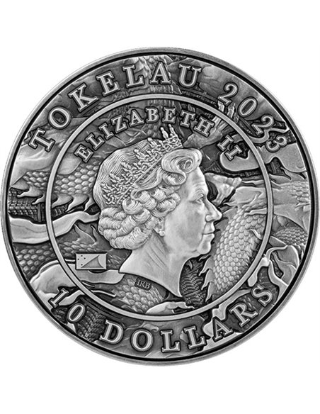 CHINESE DRAGON AND RABBIT 2 Oz Silver Coin 10$ Tokelau 2023