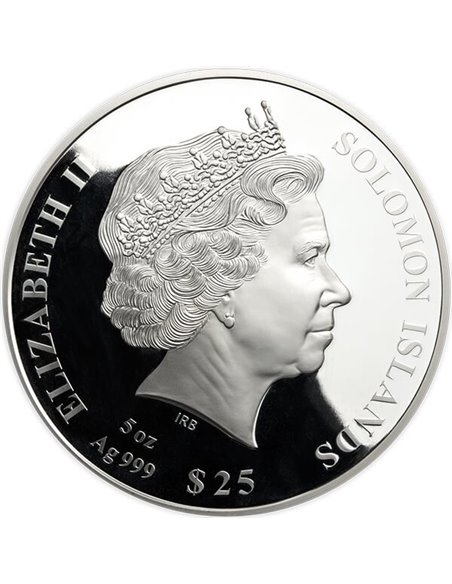LA TOUR EIFFEL Mother of Pearl 5 Oz Silver Coin 25$ Solomon Islands...