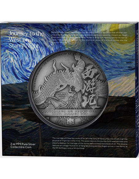JOURNEY TO THE WEST ON A STARRY NIGHT 2 Oz Silver Coin 10000 Francs