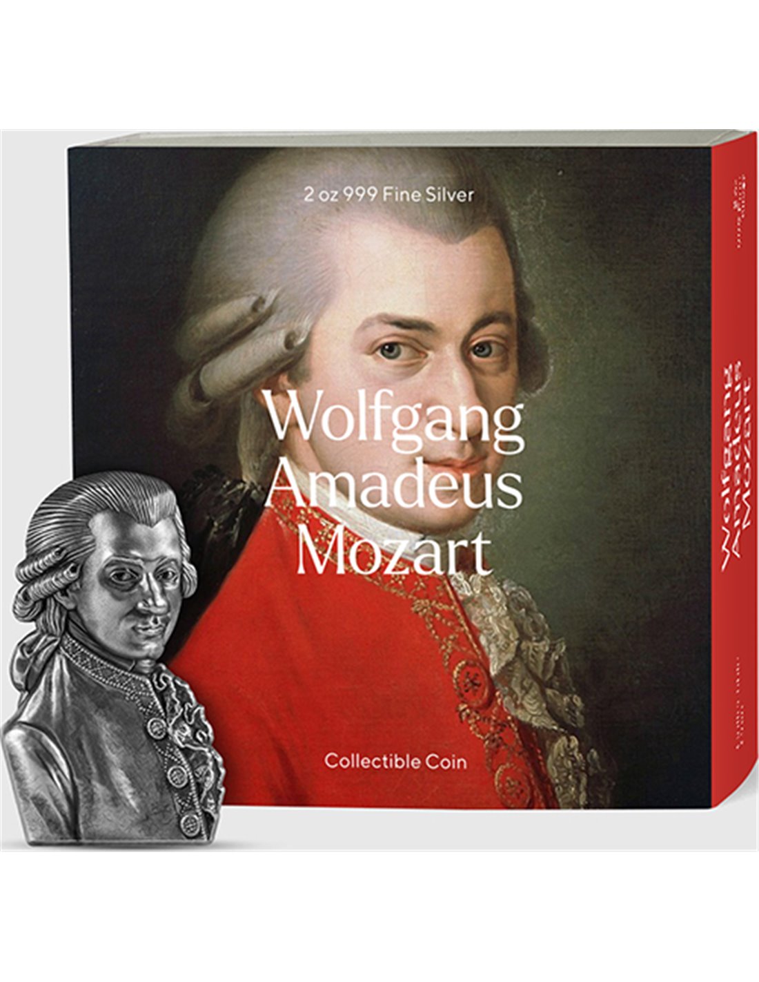 WOLFGANG AMADEUS 2023 MOZART 10000 2 Shaped Coin Oz Silver Francs Chad