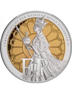 THE CORONATION OF QUEEN ELIZABETH II 5 Oz Silver Proof Coin 10$ Tok...