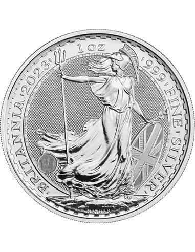 BRITANNIA Królowa Elżbieta II 1 Oz Srebrna Moneta 2 £ Wielka Brytania 2023