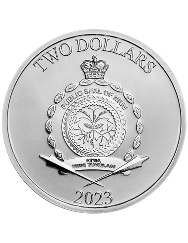 MICKEY MOUSE & DONALD DUCK 1 Oz Silver Coin 2$ Niue 2023