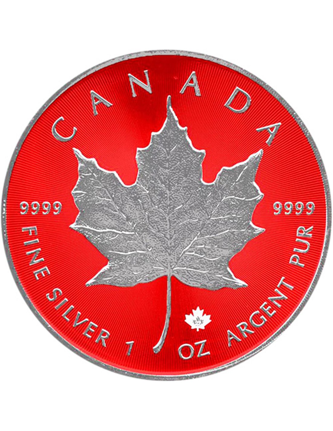 MAPLE LEAF Space Red 1 Oz Silbermünze 5$ Kanada 2022