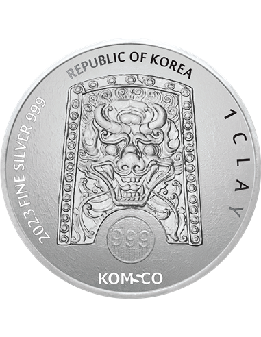 CHIWOO CHEONWANG 1 Oz Moneta Argento 1 Argilla Corea del Sud 2023