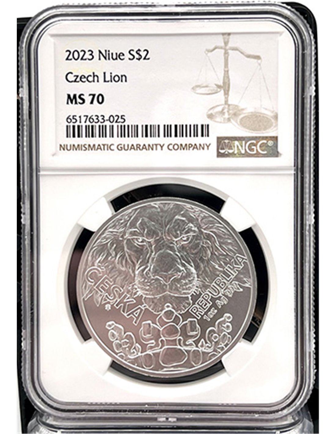 CZECH LION NGC MS 70 1 Oz Silver Coin 2$ Niue 2023