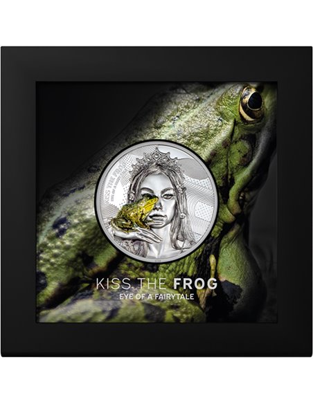 KISS THE FROG Eye of a Fairytale 2 Oz Silver Coin 10$ Cook Islands