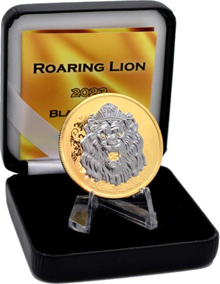 ROARING LION Gold Space Edition 1 Oz Silver Coin 2$ Niue 2023