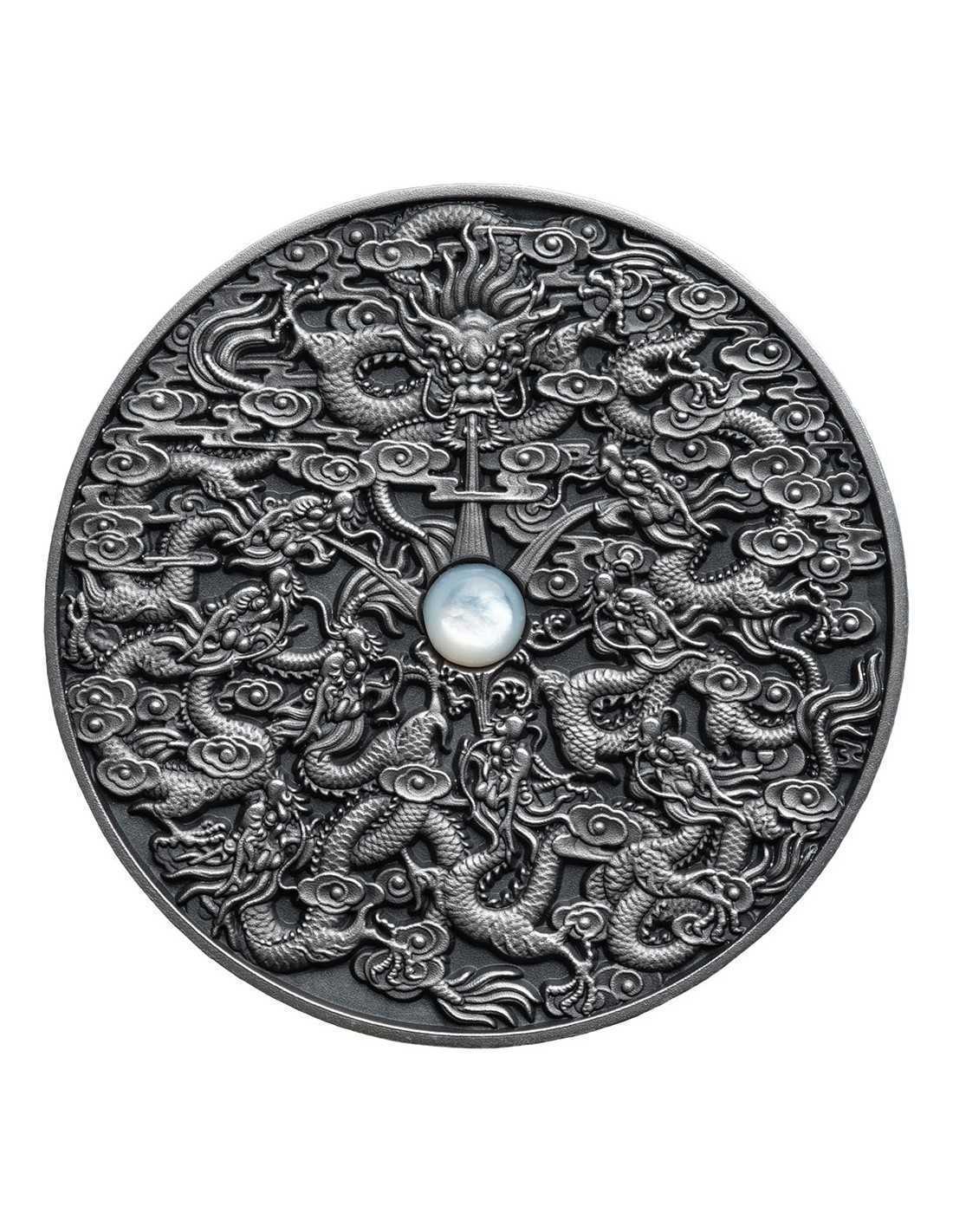 NINE DRAGONS Chinese Legends 2 Oz Silver Coin 5$ Niue 2020
